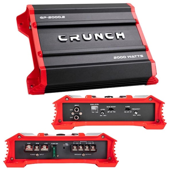 Crunch 2000W Ground Pounder Two Channel Car Audio Amplifier CR600014 - main